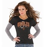 MLB Touch by Alyssa Milano Baltimore Orioles Ladies Charcoal Double V Triblend Premium T-shirt (Large)
