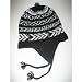 Peruvian Chullo Black & White Ski Hat Alpaca Flap Cap Hand Made