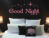 Best Quality Vinyl Wall Sticker Decals - Good Night ( Size: 20in x 9in - Color: black ) - No: 2304