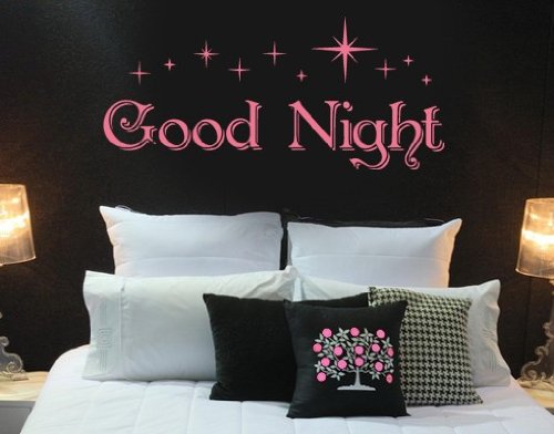 Best Quality Vinyl Wall Sticker Decals - Good Night ( Size: 28in x 13in - Color: black ) - No: 2304