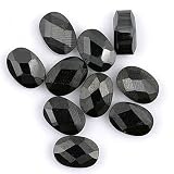 Black 5x7mm Cubic Zirconia Faceted Oval Beads 10/pack