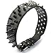 Berry Pet Spiked Leather Dog Collar - 3 Rows Bullet Rivets Studded PU Leather - Cool Skull Pet Accessories Best Choice for Medium and Large Dogs,Black 21-24