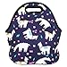 Violet Mist New Cartoon Insulated Neoprene Large Lunch Bag Tote Outdoor Picnic Handbag School Office Food Container for Women Men Kids Adults (Alpaca)