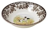 Spode Woodland Hunting Dogs Cereal Bowl 8 inch - Flat Coated Pointer