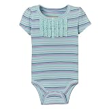 Infant Girls' Cherokee Short-Sleeve Ruffle Henley - Coldwater Stripe