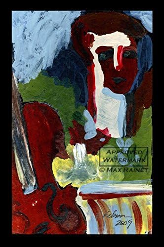 Still Life : Man's Head with Violin and Table : 2009, Fine Art Print, Hand Signed by Cathy Peterson, Artist