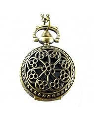 Youyoupifa Wholesale 5pcs/lot Annulus Hollow Bronze Openwork Cover Stylish Retro Design Quartz Pocket Watch Full Hunter Design NBW0PN7139-CO3