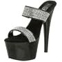 Pleaser Women's Adore-702-2,Black/Rhinestone,5 M