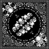 Bandanna, 100% Cotton, Skull Row
