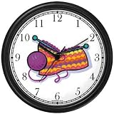 Knitting with Yard Ball Wall Clock by WatchBuddy Timepieces (Hunter Green Frame)