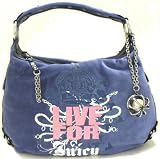 Juicy Couture Big City Ink Blue Glitter Glam Large Shoulder Bag
