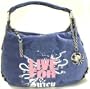 Juicy Couture Big City Ink Blue Glitter Glam Large Shoulder Bag