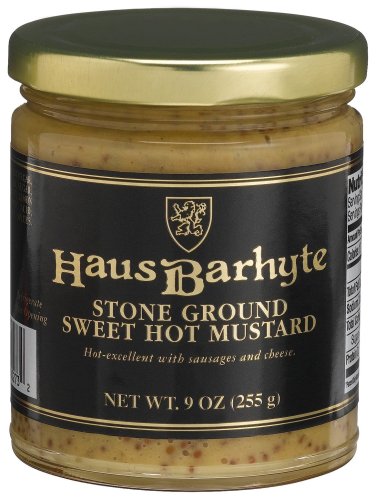 Haus Barhyte Mustards Sweet N Hot Stone Mustard, 9-Ounce Jars (Pack of 12) by Haus Barhyte Mustards