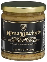 Haus Barhyte Mustards Sweet N Hot Stone Mustard, 9-Ounce Jars (Pack of 12)