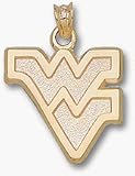 West Virginia Mountaineers 5/8 Outlined WV Pendant - Gold Plated Jewelry
