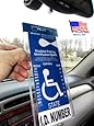 MirorTag Silver by JL Safety- A Novel Way to Protect, Display & Put Away a Handicapped Parking Placard. Slip in your handicap tag into this thick holder that unlike others, this one comes with a detachable strong hook that will never melt or bend or break in the sun. Holder will MAGNETICALLY snap On & Off to a Hook you mount behind your rearview mirror once. Full protection, and ON and OFF in a snap. Tag size accepted is 4.125" max, and any length. Maximum mirror post diameter 1". Made in USA