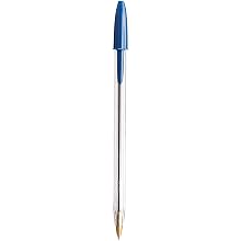 BIC Cristal Stic Ball Pen, Medium Point , 1.0 mm, Blue, 12 Pens (MS11-Blu)