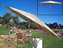 New 9' Tan Aluminum Patio Umbrella W/ Crank & Tilt