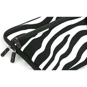 - Exotic Zebra Black White Sleeve Case for ASUS Eee PC Seashell Karim Rashid Collection 1008P-KR-PU17-PI 10.1-Inch Hot Pink Netbook {+ 1pc name tag}