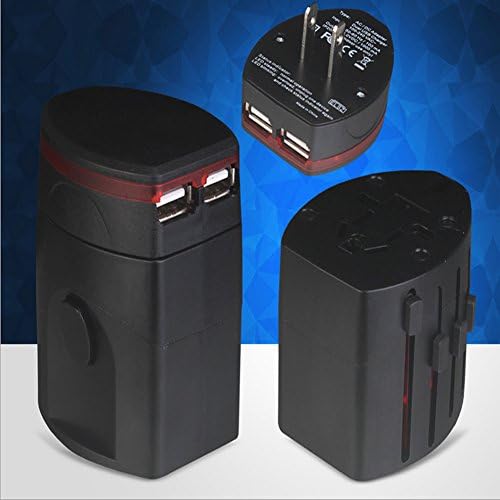 Travel Adapter Plug Charger Multi Socket Outlet Wall AC Power Plug Adapter with Dual USB Ports International Worldwide Universal for EU US UK AU