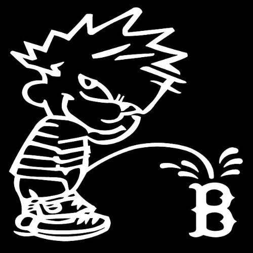 Calvin Peeing Pissing Red Sox Car Auto Decal Sticker