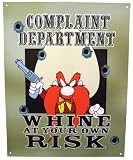 Yosemite Sam Complaint Department Metal Sign Funny