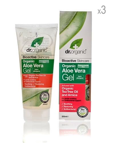 Dr Organic Set 3 Gel Aloe Vera e Tea Tree 200 ml cad.