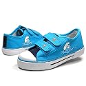 DIE SCHLÜMPFE, Kinder Canvas Slipper, Leinen Klett-Halbschuhe, blau-weiss