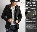 【AUTHENTIC】 コットンサテン・ショートモッズコート