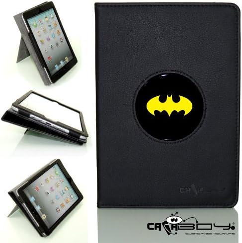 New SLEEP SMART Apple iPad Air (5th Gen) Ipad 5 leather Case By Calaboy- Interchangeable Design - Personalized Picture Frame w Batman Logo (C16)