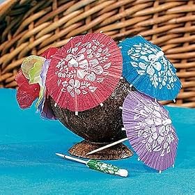 Paper Hibiscus Cocktail Parasol Picks (144pcs)