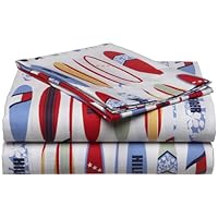 Tommy Hilfiger, Surfs Up Collection, Print Sheet Set 200-Thread-Count Twin Sheet Set