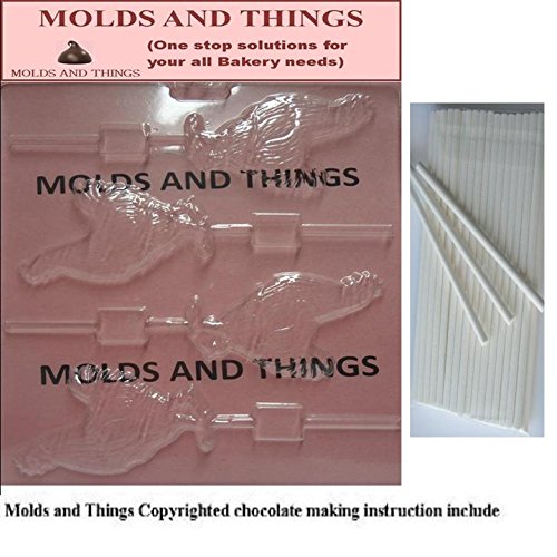 Rooster Chocolate Candy Mold Farm Animal Chocolate candy mold With Copyrighted Molding Instruction+25 sticks