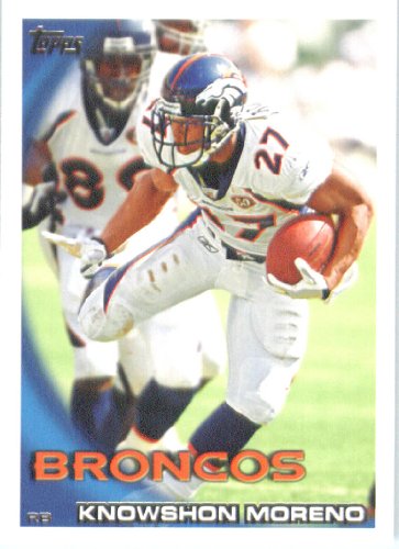 2010 Topps NFL Football Card # 53 Knowshon Moreno - Denver Broncos - NFL Trading Card in a Protective ScrewDown Case!