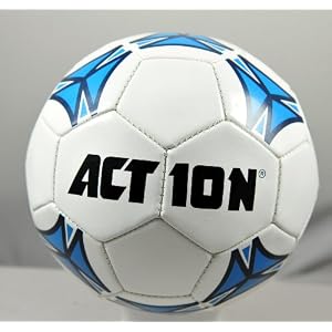 Handsewn Futbol Soccer Ball - White With Light Blue Triangles