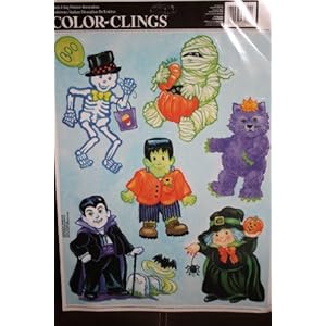 Funny Sticker Window Clings on Amazon Com  Funny Cartoon Monsters Halloween Color Clings Window