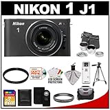 Nikon 1 J1 10.1 MP Digital Camera Body with 10-30mm VR Lens (Black) with 32 ....