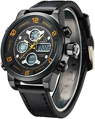 AMST Luxury Men Sport Watch 50m Waterproof Watch Band Leather Watch Analog Military Watches Casual
