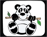 Mouse Pad with funny, humor, cute, leaf, branch, panda, bear, leaves, animal