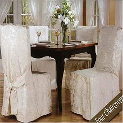 Luxury Woven Jacquard Dining Room Chair Covers (4 pk)