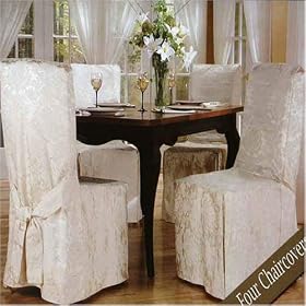 Luxury Woven Jacquard Dining Room Chair Covers (4 pk)