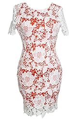Sexy Applique Lace Cocktail Polyester/Spandex Bodycon Dress/Club Dress/Homecoming Dress/Prom Dress/Wedding Dress/Mini Dress 