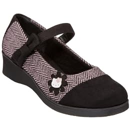 Girls' Hello Kitty Plaid Wedges - Black