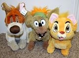 Out of Production Disney Oliver and Company Plush Set with 13" Plush Dodger, 14" Oliver, and 12" Tito Dolls Mint with Tags