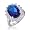 Bling Jewelry Kate Middleton Color Diana Sterling Silver CZ Blue Sapphire Color Royal Engagement Ring Kate Middleton Color Style - Size 5