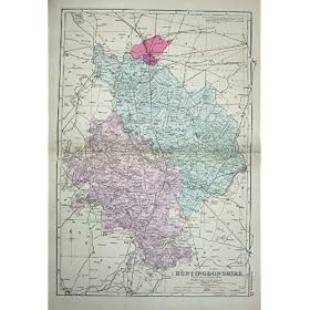 Plan Huntingdon Ramsey de Huntingdonshire Angleterre de 1881 Cartes