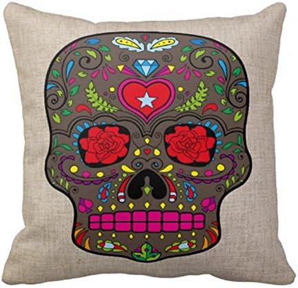 Car Seat Back Cushion Cover Both Sides Same Pattern Square Cotton Linen 20x20 Inch