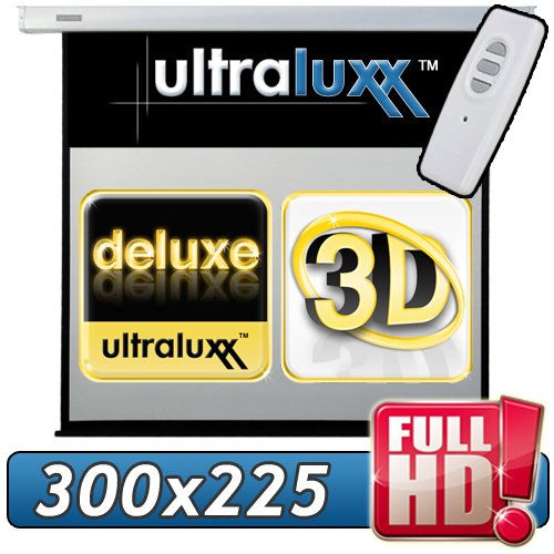 375 cm (300x225 sichtbar) ULTRALUXX © CINEXX DELUXE - 4:3 LUXUS PROFI Motorleinwand +IR-Fernbedienung - Neuware DIREKT vom Hersteller