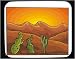 Decorated Mouse Pad with Africa, cactus, Sahara, desert, sand, sunset, dunes
