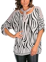 Bleu Marine Blusa Siriel (Beige)